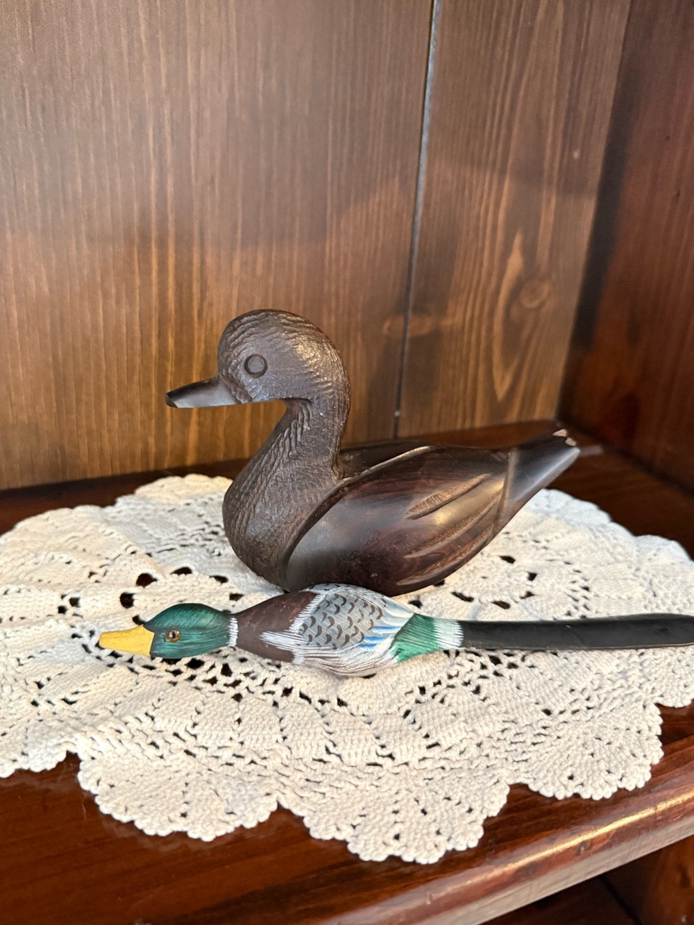 Mallard duck decor (FLAW) and a mallard duck envelope opener.